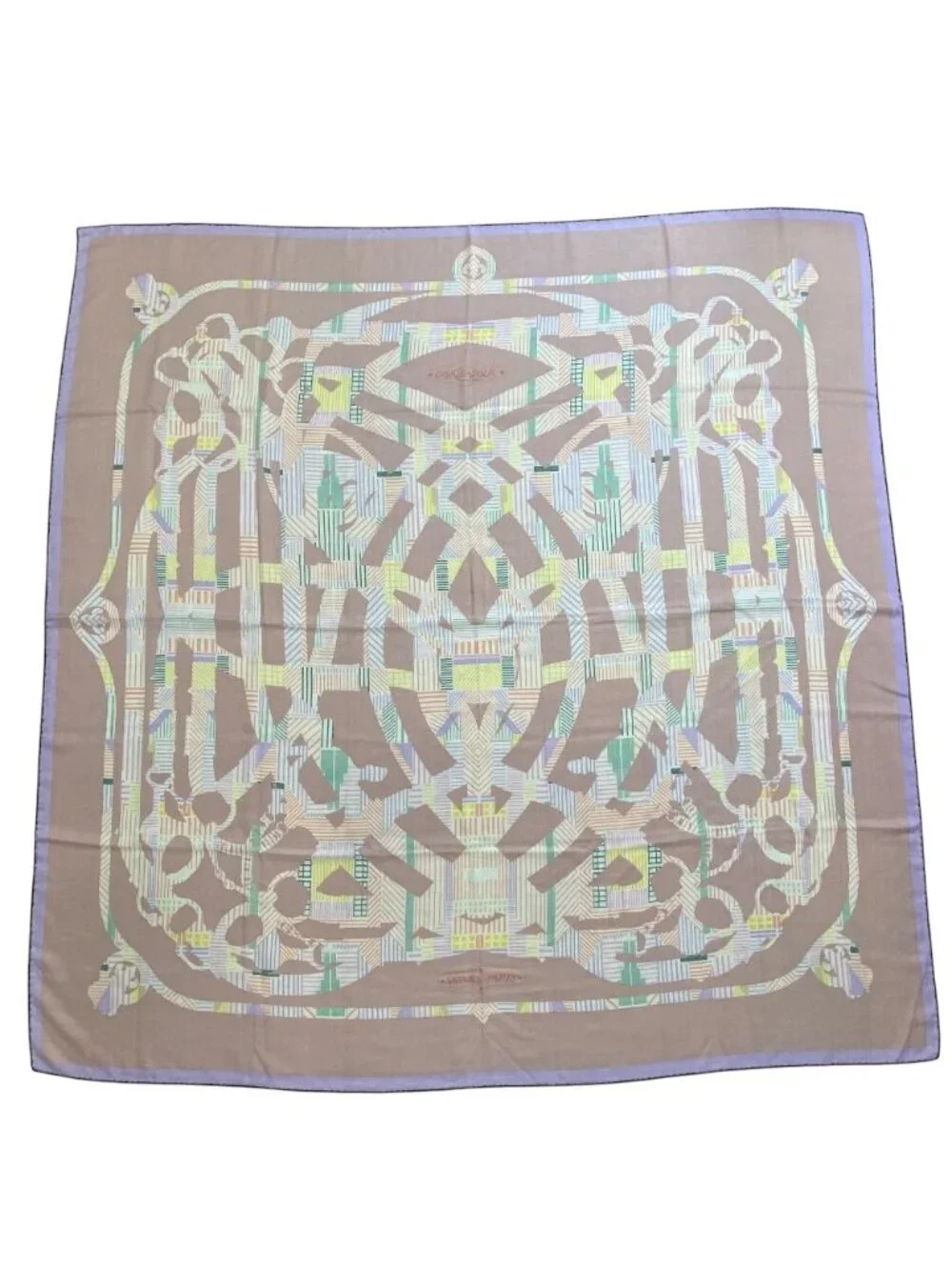 Hermes Carre 140 Cavalcadour Scarf Large Shawl Horse Tackle Boxed Cashmere Silk